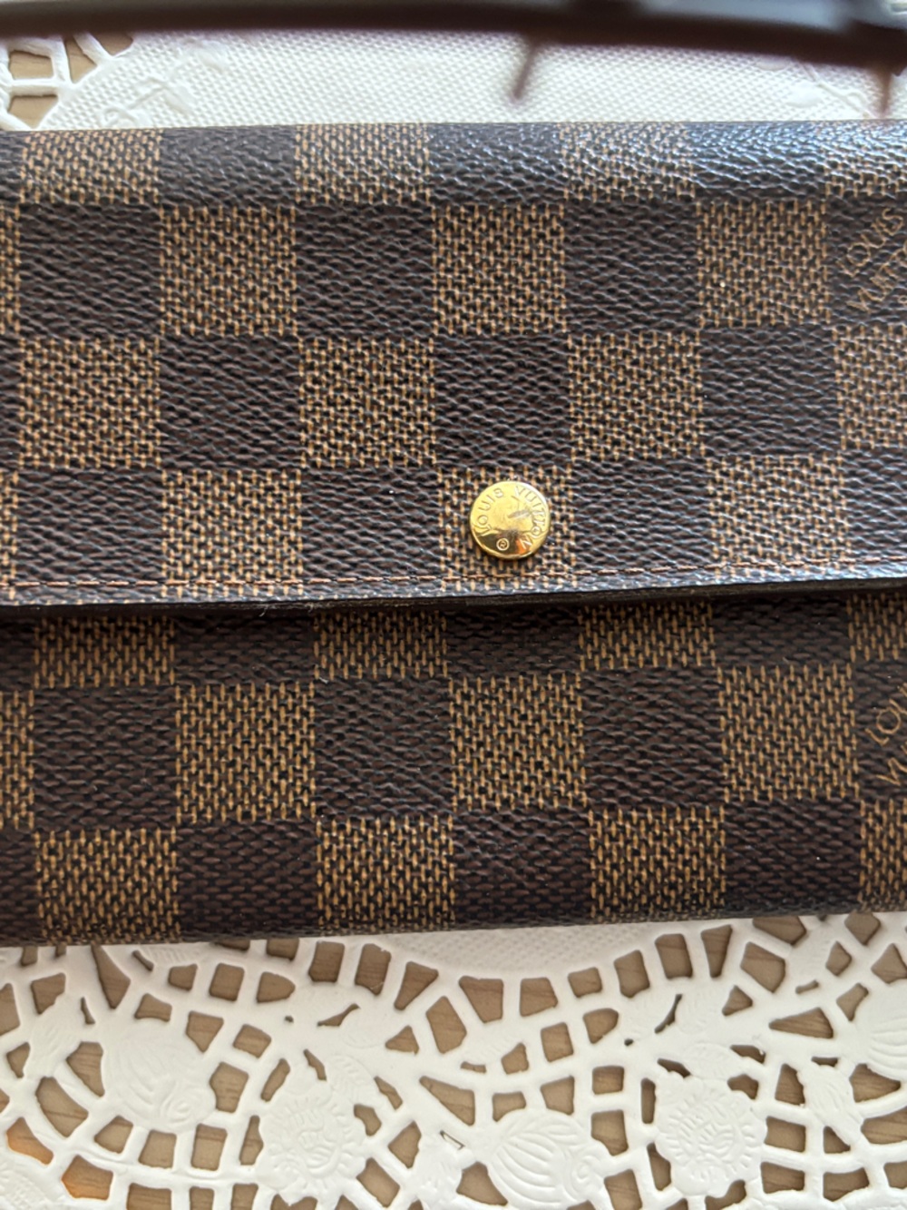 Louis Vuitton Brown Checkered Wallet - excellent condition